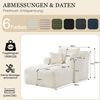 1-Sitzer Chaiselongue Sofa H 82 x T 100 x B 166 cm aus Cord in Creme, als Relaxsessel & Schlafsofa Bild 4
