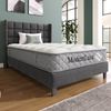 Polsterbett, Leinen mit Stauraum & USB-Anschluss, inkl. Matratze, 90x200 cm, Beige Bild 5