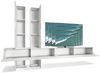 Vladon Wohnwand Moja - Weiß matt & Weiß/Beton Oxid Optik - Moderne Anbauwand für Ihr Wohnzimmer (BxHxT) 330 x 204 x 39 cm Bild 3