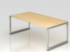 Schreibtisch RS2E O-Fuß eckig 200x100cm Weiß Gestellfarbe: Silber Bild 4