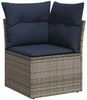 vidaXL 6-teiliges Gartensofa-Set mit Kissen, grau, Polyrattan 3267891 Bild 5