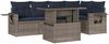 vidaXL 6-teiliges Gartensofa-Set mit Kissen, grau, Polyrattan 3267891 Bild 2