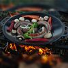Ø45cm Sadzch Grillplatte Grillpfanne Feuerschale Plancha Lagerfeuer Pfanne Bild 5