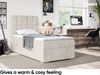 MEBLINI Boxspringbett LUKAS 90x200 cm mit Bettkasten - H4/Beige Samt Gepolstert Einzelbett mit Topper & Taschenfederkern-Matratze - 90x200 Links Bild 4