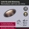 Paulmann 94869 LED Cole Coin Basisset 3er-Set 2700K schwarz 3-Step-Dim IP44 Bild 3