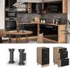 Küchenunterschrank R-Line Schwarz Hochglanz 40 cm mit Schubladen, AP Eiche Vicco Bild 2