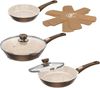 Genius Pfannen-Set Cerafit Granit - Grand-Edition Pfanne, 7-teiliges Set, Edelstahl (Set, 7-tlg, je 1x Pfanne + Deckel 24 cm + 28 cm, 1x Pfanne 20 cm, 2x Einleger), geeignet für Aufläufe, zum Schmoren o. Backen - ohne Griff und Deckel Bild 2