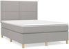 vidaXL Polsterbett mit Matratze Hellgrau 140x200 cm Stoff Bild 2