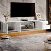 Modernes TV-Lowboard Weiß 170 cm, schwebend oder stehend, vollständige Hochglanz-Oberfläche, grifflos mit 3 Türen & 2 Schubladen, viel Stauraum für Wohnzimmer Bild 5