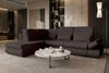 Samtstoff Ecksofa Ares L Form - Samtstoff - braun - Links Bild 2