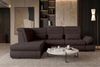 Samtstoff Ecksofa Ares L Form - Samtstoff - braun - Links Bild 5
