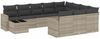 vidaXL 11-tlg. Garten-Sofagarnitur mit Kissen Hellgrau Poly Rattan 3219522 Bild 2
