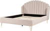 Bett mit Lattenrost AMBILLOU 160 x 200 cm Stoff Helles Beige Bild 5