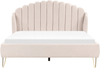 Bett mit Lattenrost AMBILLOU 160 x 200 cm Stoff Helles Beige Bild 4