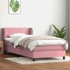 vidaXL Boxspringbett mit Matratze Rosa 80x220 cm Samt 3317384 Bild 3