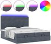 vidaXL Ottoman-Bett mit Matratzen & LEDs Dunkelgrau 160x200 cm Samt 3314598 Bild 5