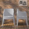 CLP 4er Set Gartenstühle Bartal stapelbar wetterfest UV-beständig bis 150 kg,grau Bild 2