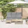 vidaXL Gartensofa mit Liegefunktion Kissen L-Form Beige Poly Rattan 4108241 Bild 3