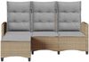 vidaXL Gartensofa mit Liegefunktion Kissen L-Form Beige Poly Rattan 4108241 Bild 5