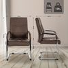 CLP 2er Set Esszimmerstühle Hobart Freischwinger gepolstert mit Lehnen,braun Stoff Bild 2