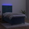 vidaXL Boxspringbett mit Matratze & LED Dunkelblau 80x200 cm Samt 3136093 Bild 4