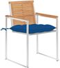 vidaXL Gartenstühle mit Kissen 2 Stk. Massivholz Teak und Stahl 3061540 Bild 3