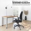 bümö manuell höhenverstellbarer Schreibtisch 120x67 cm in Asteiche, Metall-Gestell in Silber - Mini Bürotisch, PC Tisch höhenverstellbar, kleiner Computertisch für's Homeoffice & Büro, QS6-12-R-S Bild 4