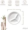 wisefood Einwegteller Bagasse Teller 3 Fach - 23cm (rund, weiß) -, (100 St) Bild 3