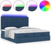 vidaXL Ottoman-Bett mit Matratzen & LEDs Blau 160x200 cm Stoff 3314582 Bild 5