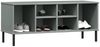 vidaXL Schuhregal OSLO mit Metallbeinen Grau 106x35x45 cm Massivholz 350995 Bild 3
