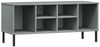 vidaXL Schuhregal OSLO mit Metallbeinen Grau 106x35x45 cm Massivholz 350995 Bild 2