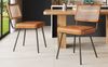 Merax 2er Set Esszimmerstühle aus Kunstleder, Polsterstühle(Set, 2 St), Rattan-Loungesessel Schminkstuhl Ergonomischer Stuhl Leichter Luxusstuhl Retro-Stuhl, Braun Bild 3