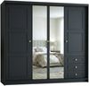 Drehtürenschrank OSLO viertüriger Kleiderschrank mit Schubladen und Metallgriffen Bild 2