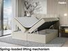 MEBLINI Boxspringbett NILS 140x220 cm mit Bettkasten - H4/Beige Webstoff Polsterbett - Doppelbett mit Topper & Bonellfederkern-Matratze Bild 3