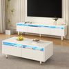 Wohnzimmerset 2-teilig,TV-Ständer 178cm mit 4 Türen und LED-Beleuchtung,Couchtisch 110cm mit 2 Schubladen Bild 4
