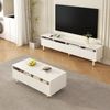 Wohnzimmerset 2-teilig,TV-Ständer 178cm mit 4 Türen und LED-Beleuchtung,Couchtisch 110cm mit 2 Schubladen Bild 3