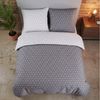 Buymax Bettwäsche Bettbezug Set Sillage 100% Baumwolle, Renforce: 100% Baumwolle, 3 teilig, mit Reißverschluss, modern gestreift, Grau Weiß, 200x220 cm Bild 3