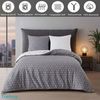 Buymax Bettwäsche Bettbezug Set Sillage 100% Baumwolle, Renforce: 100% Baumwolle, 3 teilig, mit Reißverschluss, modern gestreift, Grau Weiß, 200x220 cm Bild 2