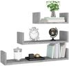 vidaXL Wandregal 3 Stk. Betongrau Holzwerkstoff 800202 Bild 3