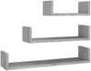 vidaXL Wandregal 3 Stk. Betongrau Holzwerkstoff 800202 Bild 2