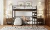 Bett 90x200 cm Hochbett mit Schreibtisch und Regalen – platzsparend, sicher und modern Bild 5