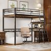 Bett 90x200 cm Hochbett mit Schreibtisch und Regalen – platzsparend, sicher und modern Bild 2