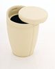 Sitzhocker - Amy - Hocker Sessel Kunstleder Creme 30x30 cm Bild 3