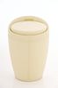 Sitzhocker - Amy - Hocker Sessel Kunstleder Creme 30x30 cm Bild 2