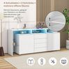 Sideboard 160 x 35 x 70 cm mit LED, 4 Schubladen & 2 Türen – Wohnzimmerschrank in Weiß Bild 5
