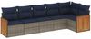 vidaXL 6-teiliges Gartensofa-Set mit Kissen, grau, Polyrattan 3227671 Bild 2