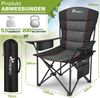 TRESKO® Campingstuhl Faltbar bis 200kg | Faltstuhl mit Kühltasche, Getränkehalter & Seitentasche | Klappstuhl XXL inkl. Tragetasche | Angelstuhl gepolstert für Outdoor, Angeln, Festival & Garten Bild 2