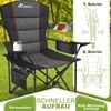 TRESKO® Campingstuhl Faltbar bis 200kg | Faltstuhl mit Kühltasche, Getränkehalter & Seitentasche | Klappstuhl XXL inkl. Tragetasche | Angelstuhl gepolstert für Outdoor, Angeln, Festival & Garten Bild 3