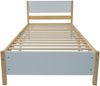 Kinderbett 90x200 cm, Kiefernholzrahmen mit MDF-Kopfteil, Weiß/Natur, Mittelfuß, 15 Lattenroste, 100 kg Tragfähigkeit Bild 5