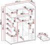 Kleiderschrank Elena 4D6S (Farbe: Weiß, mit Schrankaufsatz) Bild 4